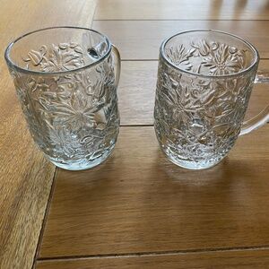 Princess House Fantasia Crystal Coffee Mugs / Cups Set